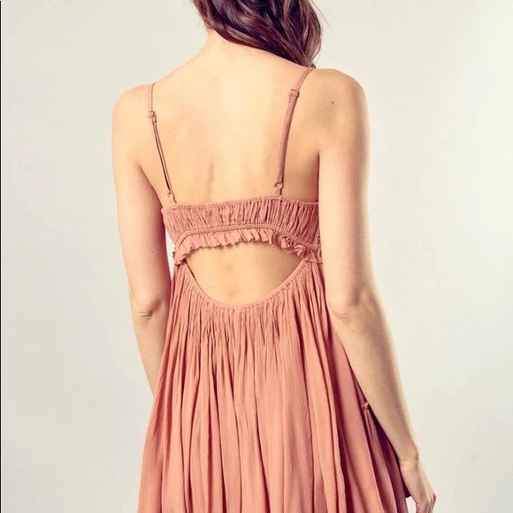 Mustard Seed Ruffle Trim Mini Dress NWT - Picture 3 of 5